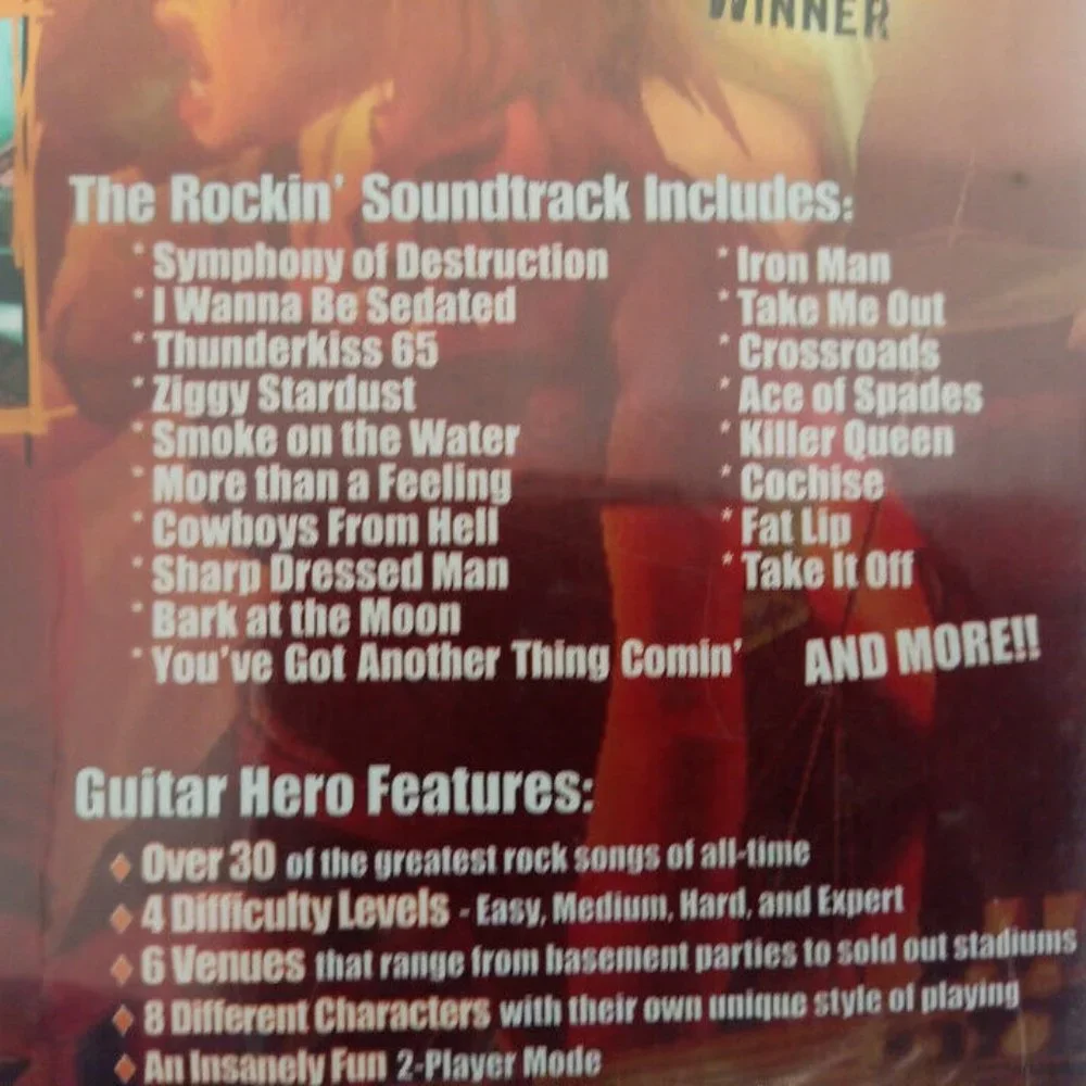 Ps2 Playstation 2 II Guitar Hero Controller Bundle 4 Games, Strap and Poster - Picture 3 of 15
